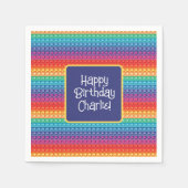 レインボーポップ・アートのイットおもちゃのパタパーソナライズされたーン スタンダードカクテルナプキン (正面)