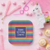 レインボーポップ・アートのイットおもちゃのパタパーソナライズされたーン ペーパープレート (パーティー)