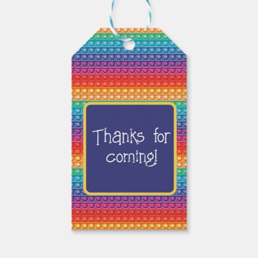 レインボーポップ・アートのイット玩具パターンカスタム ギフトタグ (正面)