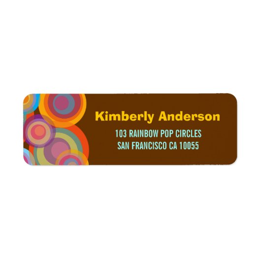 レインボーポップ・アートのク円カラフルとおもしろい住所 シール (正面)