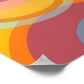 レインボーポップ・アートのサークルカラフルレトロおもしろいGroovyシック ポスター (角)