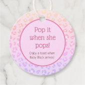 レインボーポップ・アートのヒョウ彼女がポップ フェイバータグ (正面)