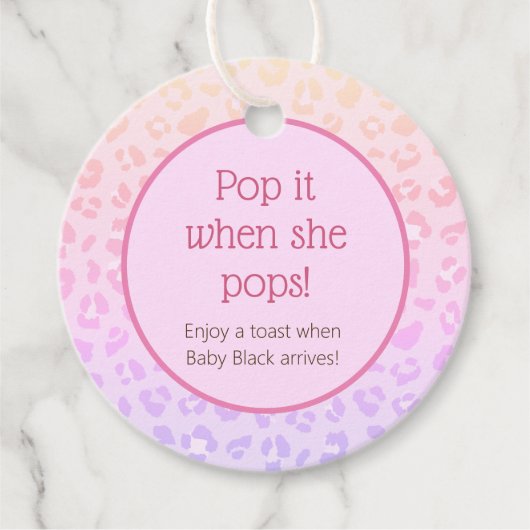 レインボーポップ・アートのヒョウ彼女がポップ フェイバータグ (正面)