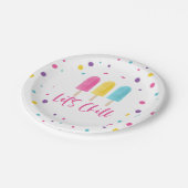 レインボーポップ・アートのレッツチル誕生日 ペーパープレート (アングル)