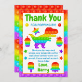 レインボーポップ・アートの・イット・ファイドット・トイ・バースデーパーティー  サンキューカード (正面/裏面)