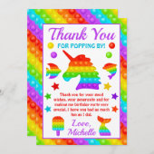レインボーポップ・アートの・イット・ファイドット・トイ・バースデーパーティー サンキューカード (正面/裏面)