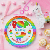 レインボーポップ・アートの・イット・ファイドット・トイ・バースデーパーティー ペーパープレート (パーティー)