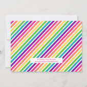 レインボーポニーユニコーンバースデーパーティーの招待 招待状 (裏面)