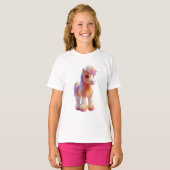 レインボーポニー パステル水彩イラスト キッズ Tシャツ (正面フル)