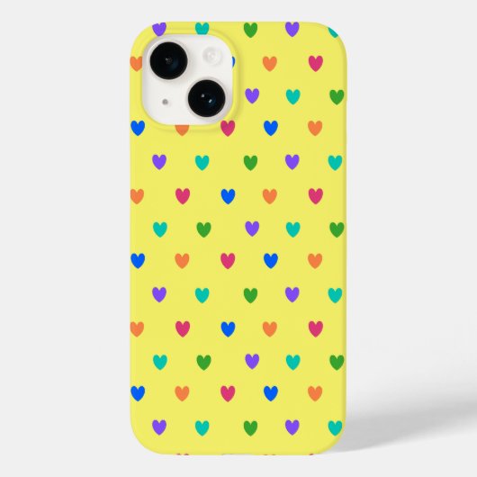 レインボーポルカハートオンイエロー Case-Mate iPhoneケース (裏面)
