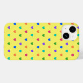 レインボーポルカハートオンイエロー Case-Mate iPhoneケース (裏面 (横))