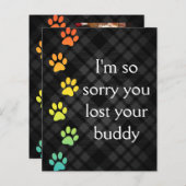 レインボーポーズペットロス悔やみや弔慰カード (正面/裏面)