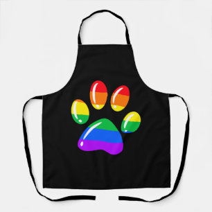 レインボーポープリントドッグポーLGBTプライドLGBTサポート エプロン