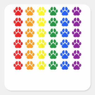 レインボーポープリントドッグポーLGBTプライドLGBTサポート スクエアシール