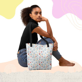 レインボーポープリントパターントートバッグ トートバッグ