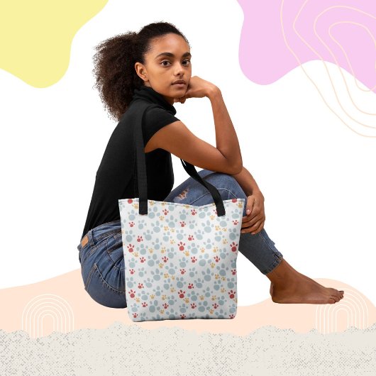 レインボーポープリントパターントートバッグ トートバッグ