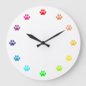 レインボーポー絵を描プが数字として印刷 ラージ壁時計 (正面)