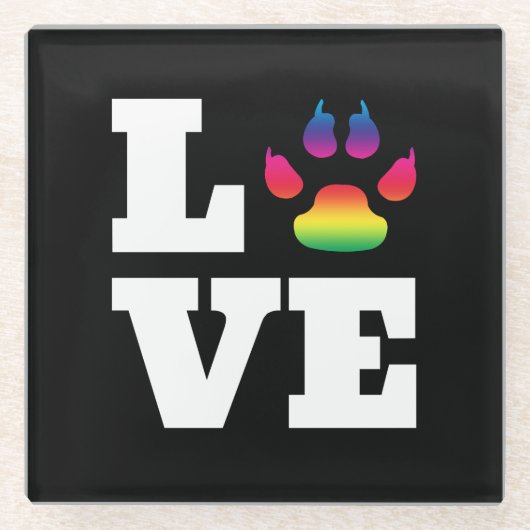 レインボーポー ガラスコースター (正面)