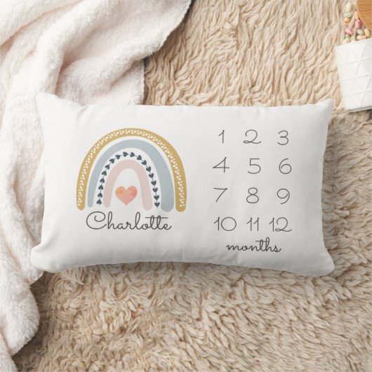 レインボーマイルストーン子供部屋腰枕 ランバークッション (ブランケット)