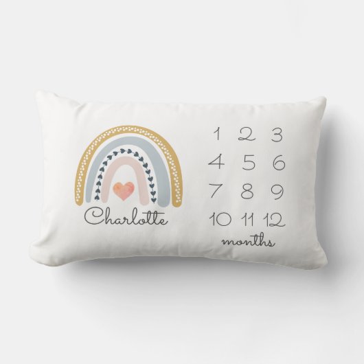 レインボーマイルストーン子供部屋腰枕 ランバークッション (正面)
