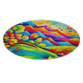 レインボーマウンテンズ抽象芸術景観 カッティングボード (角)