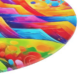 レインボーマウンテンズ抽象芸術景観 カッティングボード (角)