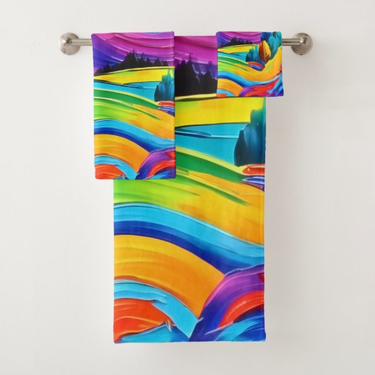 レインボーマウンテンマジェスアート バスタオルセット (インサイチュ)