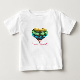 レインボーマカロンスイーツハート ベビーTシャツ