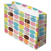 レインボーマカロンパタパーソナライズされたーン ラージペーパーバッグ (裏面アングル)