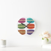 レインボーマカロン ラウンド壁時計 (ホーム)