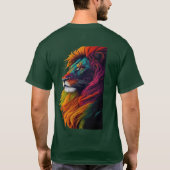 "レインボーマジェスティ - ビブラントライオンアートTシャツ"Tシャツ Tシャツ (裏面)