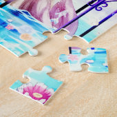 レインボーマジカルキツネフェアリー花ファンタジーアート ジグソーパズル (側面)