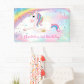 レインボーマジカルユニコーン誕生日背景 横断幕 (インサイチュ)