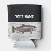 レインボーマスのフライ釣り名Rugged 缶クーラー (裏面)