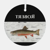 レインボーマス素朴《植物》アスペンバークバックグランド、マス ガラスオーナメント (裏面)