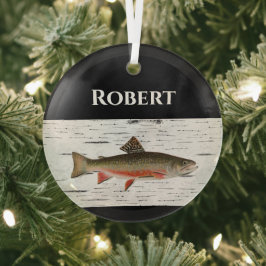 レインボーマス素朴《植物》アスペンバークバックグランド、マス ガラスオーナメント