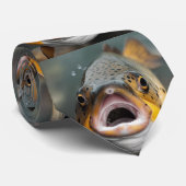 レインボーマス飛んでいる魚釣りフォトコラージュ ネクタイ (ロール)