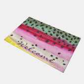 レインボーマス魚釣りビューティフルユニークウェルカム ドアマット (アングル)