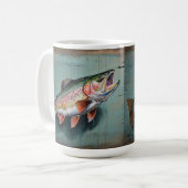 レインボーマス、素朴、キャビン、ファームハウススタイル コーヒーマグカップ (正面左)