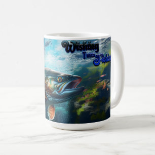 レインボーマス「Wishing I was 魚釣り」 コーヒーマグカップ