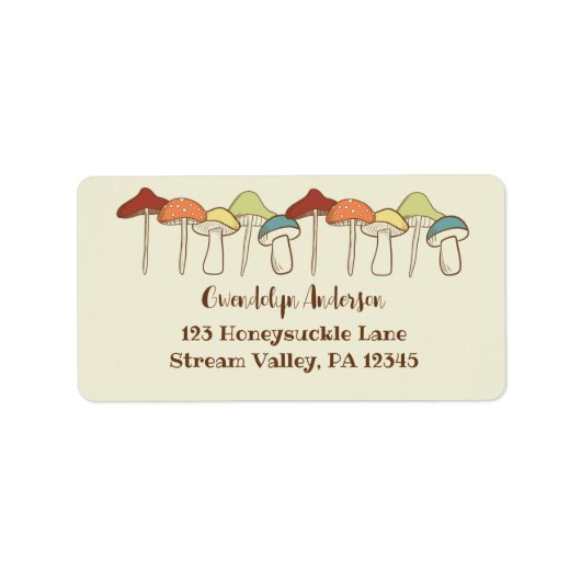 レインボーマッシュルームトアドストオール差出人住所 ラベル (正面)