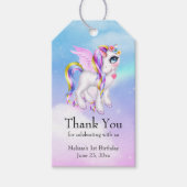 レインボーマネで美しいユニコーンありがとう ギフトタグ (正面)