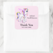 レインボーマネビジネスで美しいユニコーン スクエアシール (バッグ)