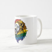 レインボーマネローリングライオンLGBTQ+プライドマグ コーヒーマグカップ (正面右)