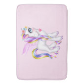 レインボーマネ&テールで美しいユニコーン バスマット (正面縦)