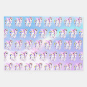 レインボーマネ&テールで美しいユニコーン ラッピングペーパーシート (正面)