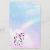レインボーマネ&テールで美しいユニコーン 便箋 (正面/裏面)