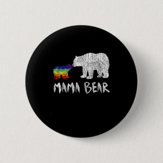 レインボーマママベアーフォーフォーフォーエバーラブサポートプライド 缶バッジ
