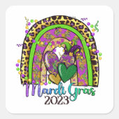 レインボーマルディグラスステッカー スクエアシール (正面)