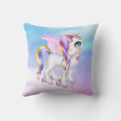 レインボーマンで美しいユニコーン クッション (裏面)